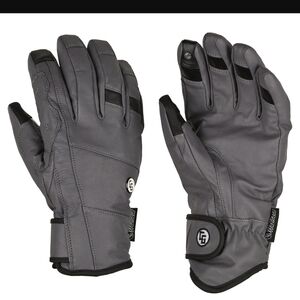 CG Habitats Mens Candygrind Grey Genuine Leather Gloves 2026 XL Skiing Adjustabl